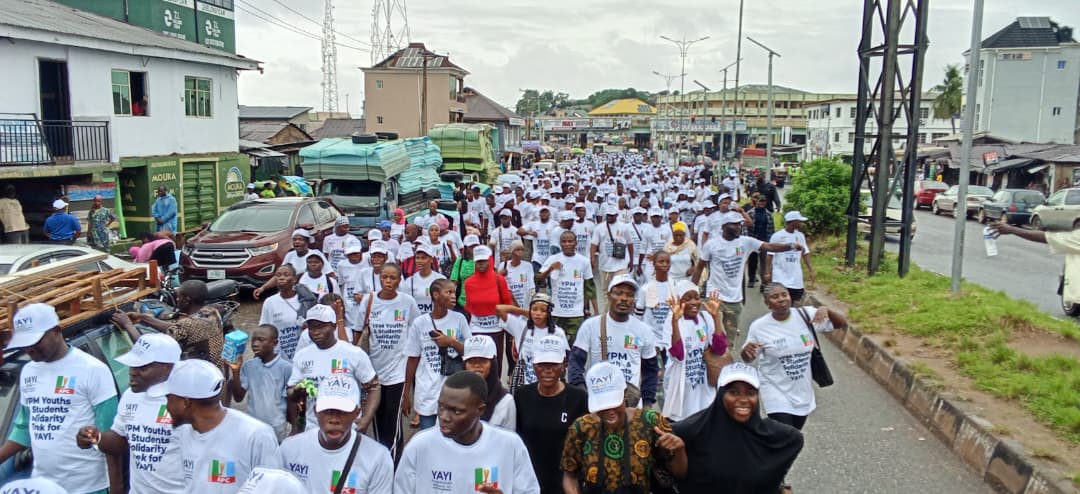 Pictures From The Just-Concluded 10,000 Solidarity Trek By The Youth And Students Of The YPM, Held In Abeokuta