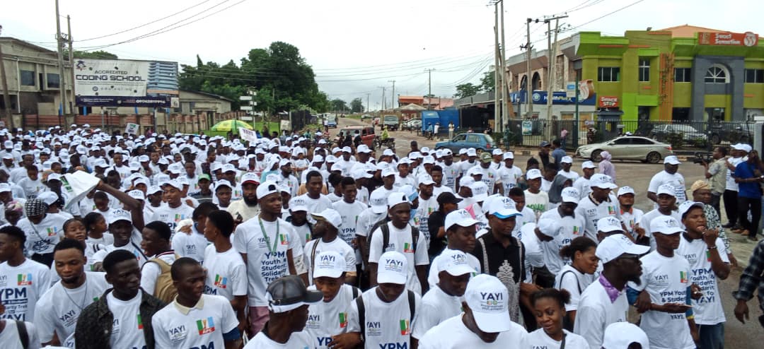 Pictures From The Just-Concluded 10,000 Solidarity Trek By The Youth And Students Of The YPM, Held In Abeokuta