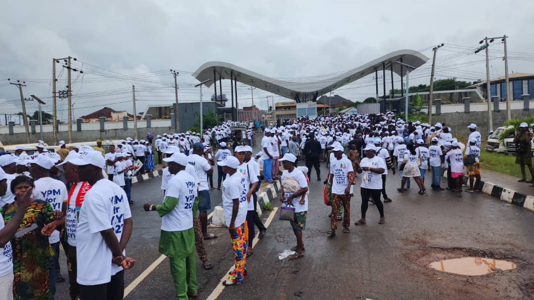Pictures From The Just-Concluded 10,000 Solidarity Trek By The Youth And Students Of The YPM, Held In Abeokuta